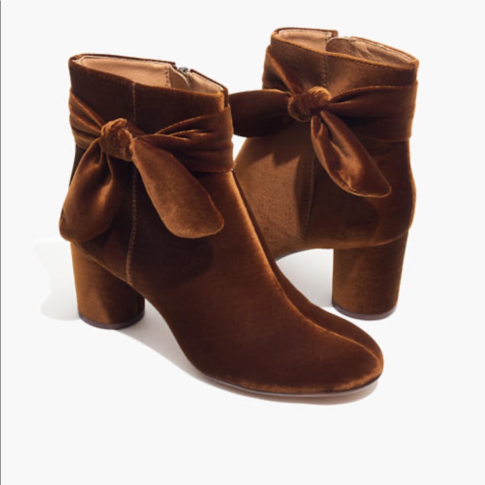 Madewell Velvet Booties 9.5